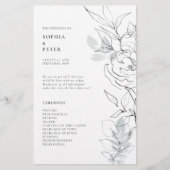 Botanisches Foliage Sketch-Zeremonie-Programm (Vorderseite)