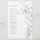 Botanisches Foliage Sketch-Zeremonie-Programm (Rückseite)