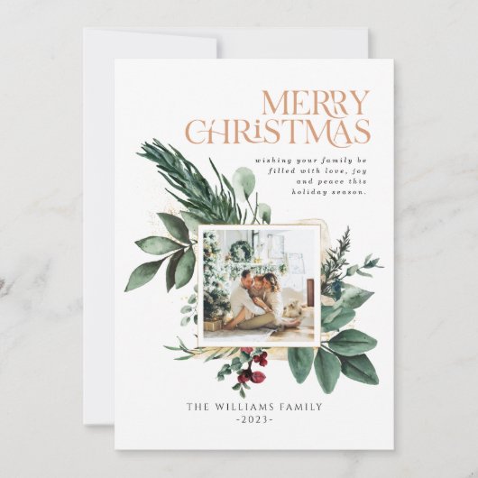 Botanisches Folies ein Foto Feiertagskarte (Vorderseite)