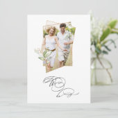 *~* Botanisches FOTO AR6 UAWG + QR Hochzeit Einladung (Stehend Vorderseite)