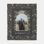 Botanisches Foto aus schwarzem, modernem Bogen Fleecedecke (Vorderseite)