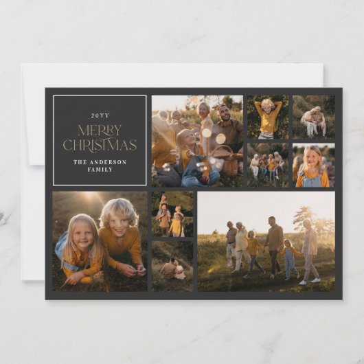 Botanisches Foto aus Weihnachtsblättern Feiertagskarte (Vorderseite)