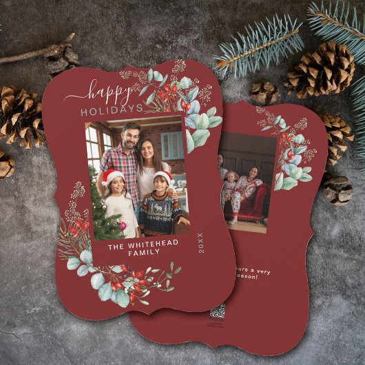 Botanisches Foto Burgund Feiertagskarte