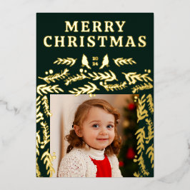 Botanisches Foto der modernen Garland-Grenze Folien Feiertagskarte