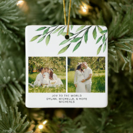 Botanisches Foto der Weihnachtswasserfamilie Keramikornament