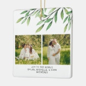 Botanisches Foto der Weihnachtswasserfamilie Keramikornament (Links)