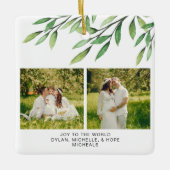 Botanisches Foto der Weihnachtswasserfamilie Keramikornament (Vorderseite)