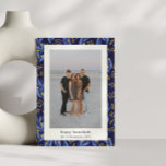 Botanisches Foto des modernen Boho<br><div class="desc">Moderne Boho Blue Yellow Hanukkah Botanische Foto Ferienkarte</div>