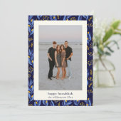 Botanisches Foto des modernen Boho Feiertagskarte (Stehend Vorderseite)