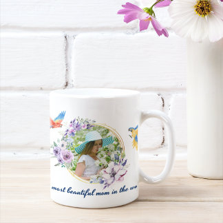 Botanisches Foto für Wasserfarben und Text Kaffeetasse