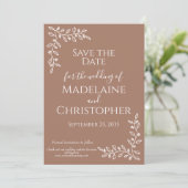Botanisches Foto Hochzeit der Moscha Mousse Save The Date (Stehend Vorderseite)