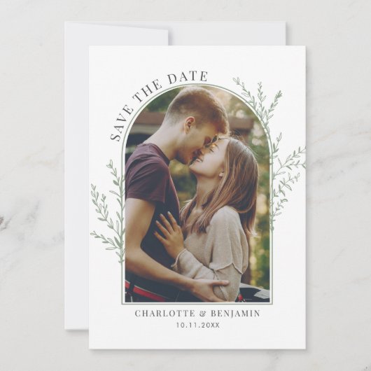 Botanisches Foto Hochzeit Save The Date (Vorderseite)