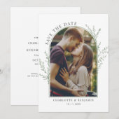 Botanisches Foto Hochzeit Save The Date (Vorne/Hinten)