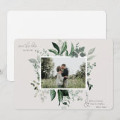 Botanisches Foto mit Blattgrün Save the Date (Vorne/Hinten)