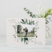 Botanisches Foto mit Blattgrün Save the Date (Stehend Vorderseite)