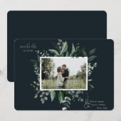 Botanisches Foto mit Blattgrün Save the Date (Vorne/Hinten)