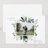 Botanisches Foto mit Blattgrün Save the Date (Vorne/Hinten)