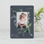 Botanisches Foto mit Blattgrün Save the Date (Stehend Vorderseite)