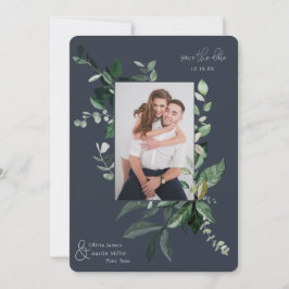 Botanisches Foto mit Blattgrün Save the Date