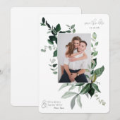 Botanisches Foto mit Blattgrün Save the Date (Vorne/Hinten)