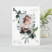 Botanisches Foto mit Blattgrün Save the Date (Stehend Vorderseite)