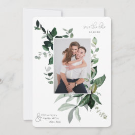Botanisches Foto mit Blattgrün Save the Date