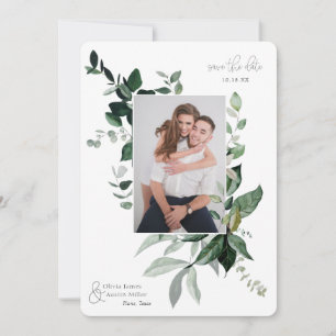 Botanisches Foto mit Blattgrün Save the Date