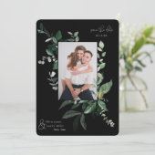 Botanisches Foto mit Blattgrün Save the Date (Stehend Vorderseite)