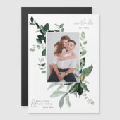 Botanisches Foto mit Blattgrün Save the Date Magnetkarte (Vorne/Hinten)