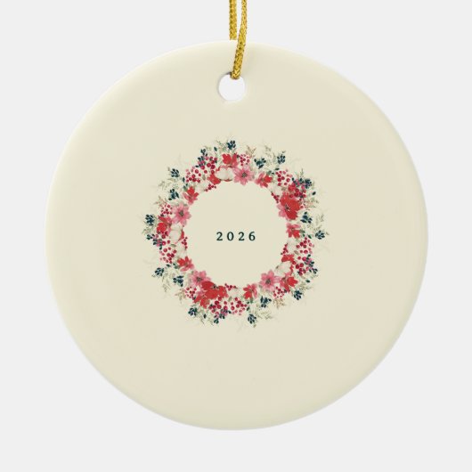 Botanisches Foto mit Blumenstrauß Keramik Ornament (Vorne)