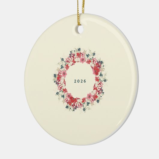 Botanisches Foto mit Blumenstrauß Keramik Ornament (Links)