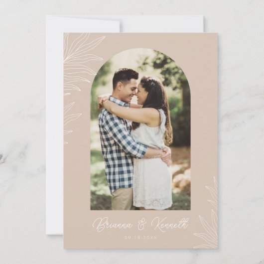 Botanisches Foto mit neutralem Farbbogen Einladung (Rückseite)