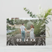 Botanisches Foto-Overlay Save the Date (Stehend Vorderseite)