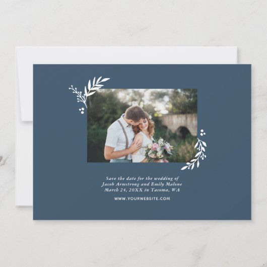 Botanisches Foto-Overlay Save the Date (Rückseite)