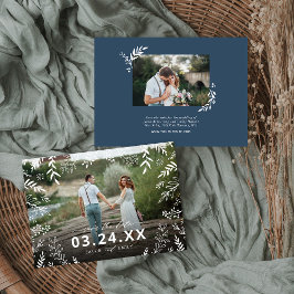 Botanisches Foto-Overlay Save the Date