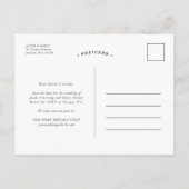 Botanisches Foto-Overlay Save the Date Ankündigungspostkarte (Rückseite)