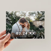 Botanisches Foto-Overlay Save the Date Magnetkarte