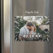 Botanisches Foto-Overlay Save the Date Magnetkarte