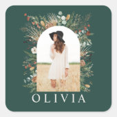 botanisches Foto Quadratischer Aufkleber (Vorderseite)