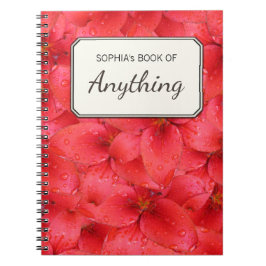 Botanisches Foto-rote Garten-Lilien personalisiert Notizblock