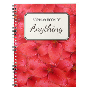 Botanisches Foto-rote Garten-Lilien personalisiert Notizblock