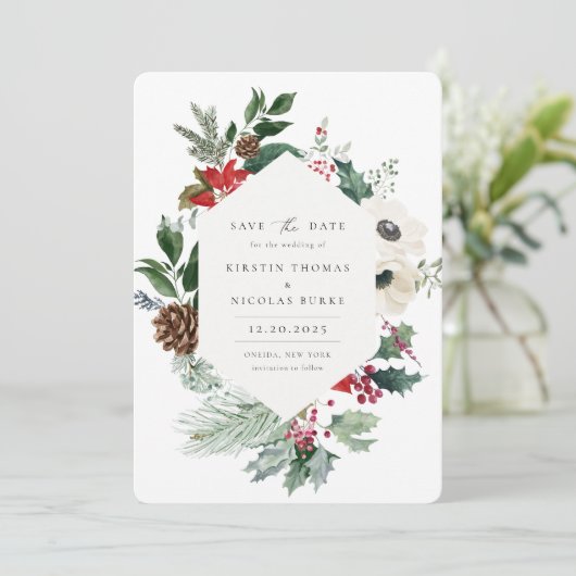 Botanisches Foto Save The Date (Stehend Vorderseite)