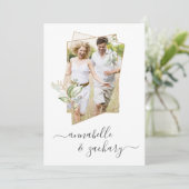 *~* Botanisches FOTO + UAWG + QR AR6 Wedding Invi Einladung (Stehend Vorderseite)