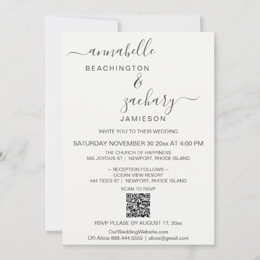 *~* Botanisches FOTO + UAWG + QR AR6 Wedding Invi Einladung (Rückseite)