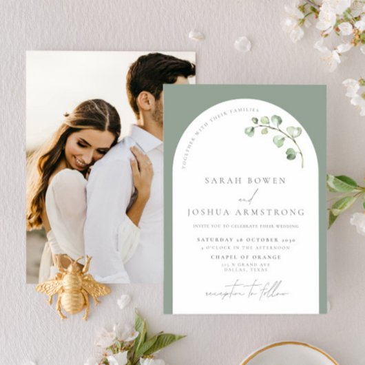 Botanisches Foto Wedding Inv. Einladung