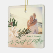 Botanisches Foto Weihnachten Custom Großeltern Keramikornament (Links)