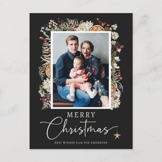 Botanisches Foto Weihnachten Postkarte (Vorderseite)