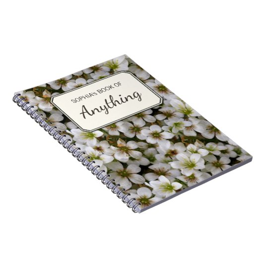 Botanisches Foto Weißer Garten Blume Personalisier Notizblock (Rechte Seite)