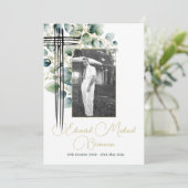 Botanisches Foto zur christlichen Beerdigung Einladung (Stehend Vorderseite)