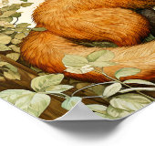 Botanisches Fox Woodland Art Poster (Ecke)